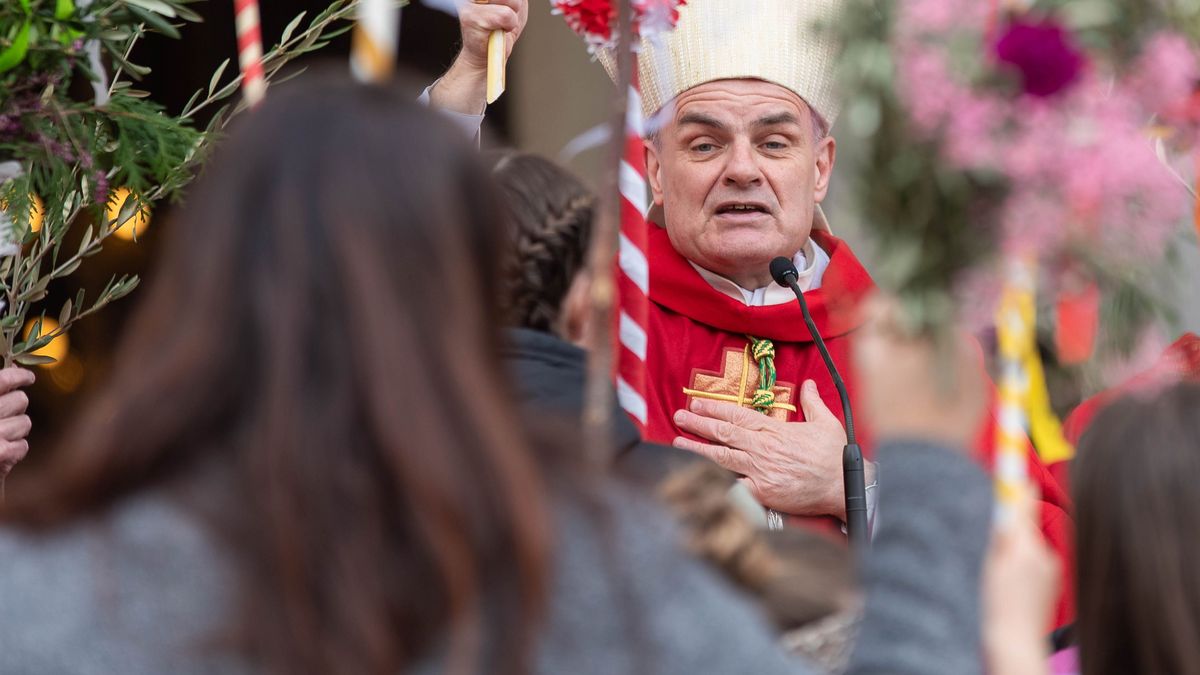 Bischof Muser Palmprozession als Zeichen des Friedens